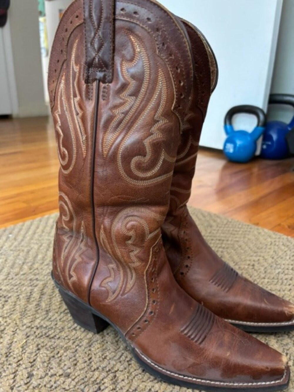 Ariat Women's Brown Leather Cowboy Boots (Size US 7)